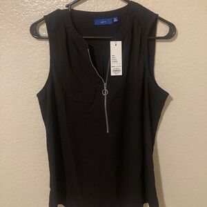 Apt. 9 Women's Black Sleeveless Zipper Top